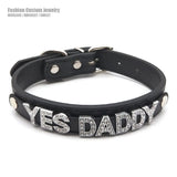 "YES DADDY" Gothic Choker Necklace – Stylish BDSM Cosplay Accessory